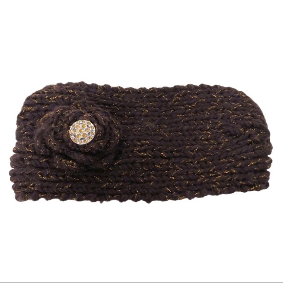 Handmade Knit Earmuff Head Band with Flower - Picture 5 of 8